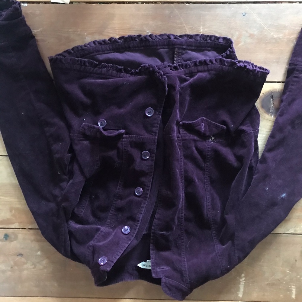 vintage maroon velvet jacket